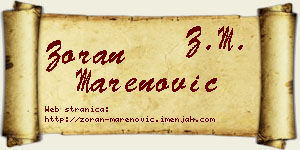 Zoran Marenović vizit kartica